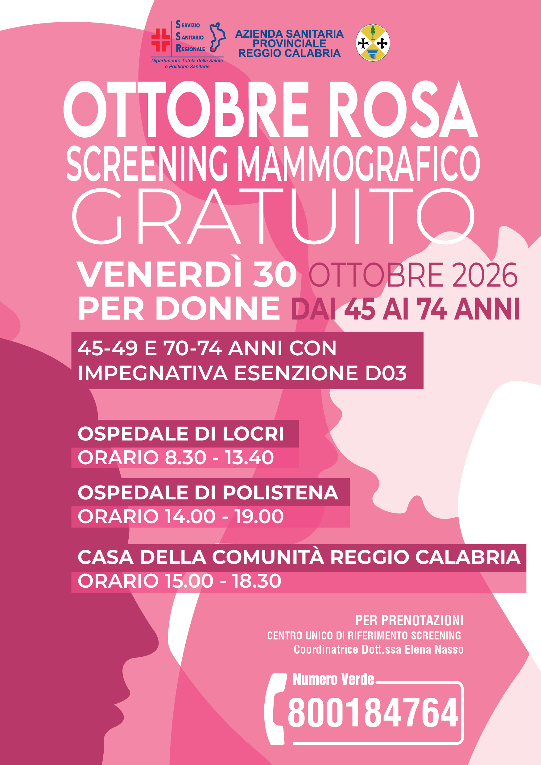 Screening Oncologici ottobre rosa 2026