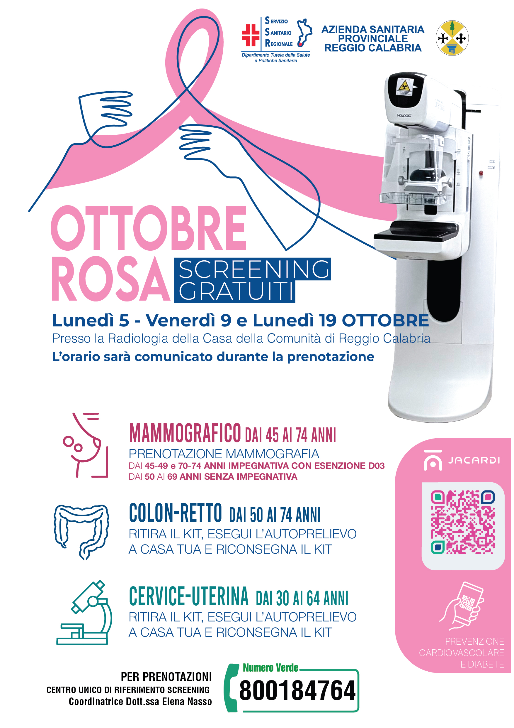Screening Oncologici ottobre rosa 2026